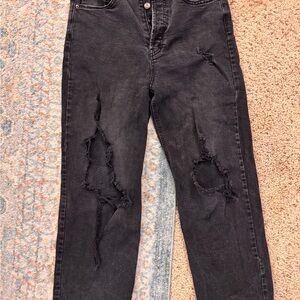 Wild Fable Black Distressed Straight Leg Jeans